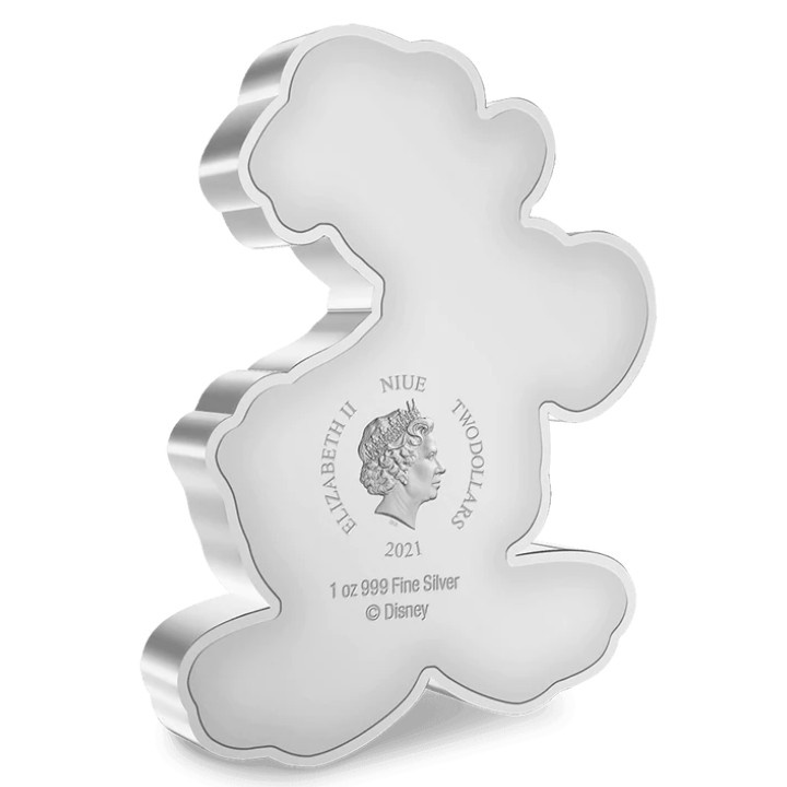 Niue: Disney - Paperino colorato 1 oncia d'argento 2021 Proof Moneta sagomata