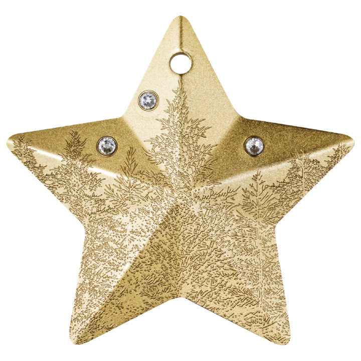 Cookinseln: Weihnachtsornament – Winterwald, vergoldet 1 Unze Silber 2025 Silk Coin