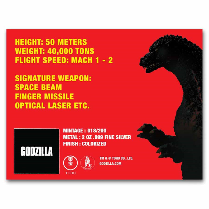 Niue: Godzilla vs Monsters - Mechagodzilla coloured 2 oz Silver 2024