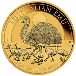 Australijski Emu 1 uncja Złota 2025 MS 70 NGC First Day of Issue