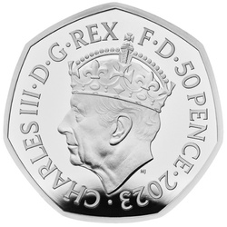 Încoronarea Majestății Sale Regele Charles al III-lea 50p Argint 2023 Proof