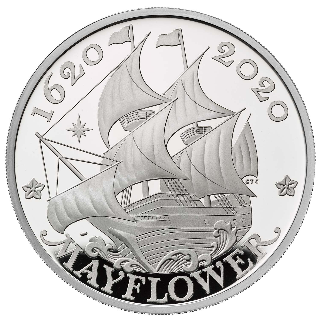 400. rocznica Mayflower - Zestaw (moneta i medal) Srebro 2020 Proof