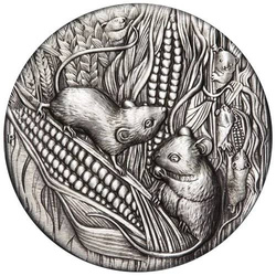 Lunar III: Year of the Mouse 2 oz Silber 2020 Antiqued Coin