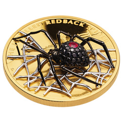Moneda de oro The Jewelled Redback Spider 2 onzas de oro 2026 Diamond Proof