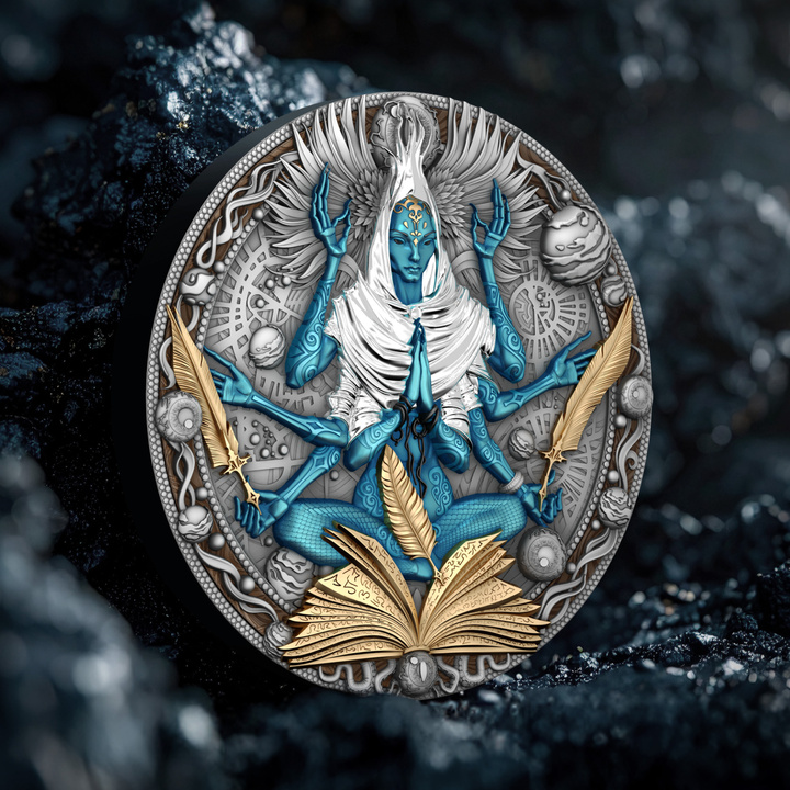 Niue: Cobellian koloriert/vergoldet 2 Unzen Silber 2025 Antiqued Coin