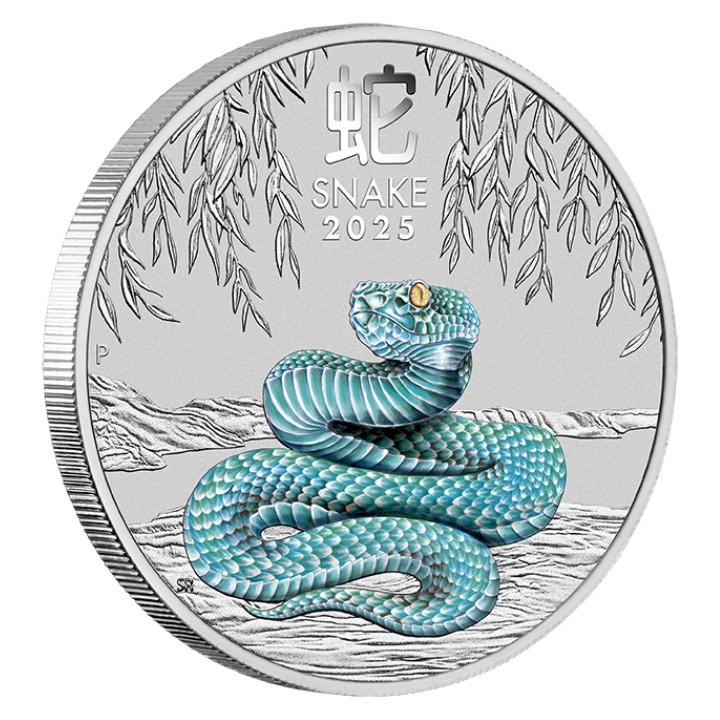 Perth Mint: Lunar III - Kígyó év színes 1/4 uncia ezüst 2025 (Sydney Money Expo Anda Special)