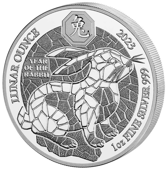 Rwanda : Lunar - Année du lapin 1 once d'argent 2023 Proof