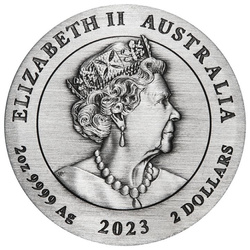 Perth Mint: Lunar III - A nyúl éve 2 uncia ezüst 2023 antikolt érme