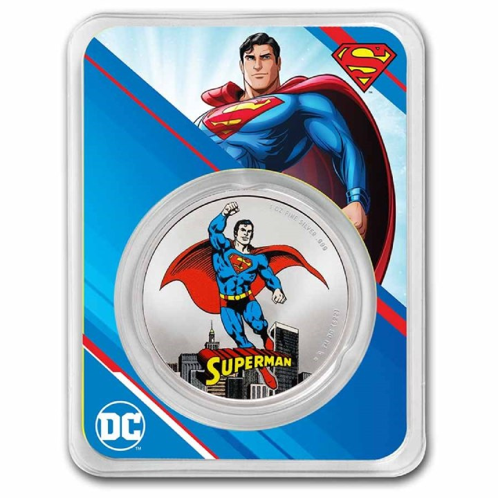 Samoa: DC Comics - Superman coloured 1 oz Silber 2023 Coin Slab