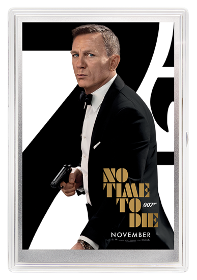 Póster de película: 007 James Bond - No Time to Die 5 gramos Plata 2020 (Silver Foil)