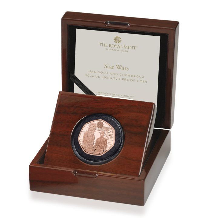 Star Wars: Han Solo y Chewbacca 50p Oro 2023 Proof