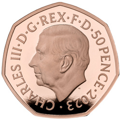 Lion, sorcière et vieille armoire 50p Or 2023 Proof