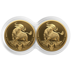 Set de Monede de Aur Big Five III: Bivol 2 x 1/4 Uncie de Aur 2026 Proof Doublecap