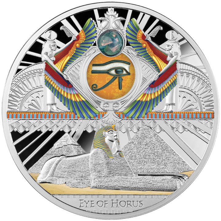 Niue: Oko Horusa kolorowane $1 Srebro 2022 Proof High Relief 