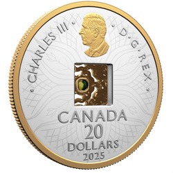 Canadá: Dancing Ammolite - Elements of Nature "Earth" Silver 2025 Gilded Proof Coin