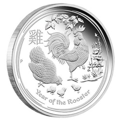 Colección de 4 monedas de la Serie Lunar Año del Gallo 1 Onza Plata