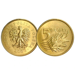 Banca Nazionale Polacca: 5 groszy Rotolo bancario (50 pezzi) - Anni diversi