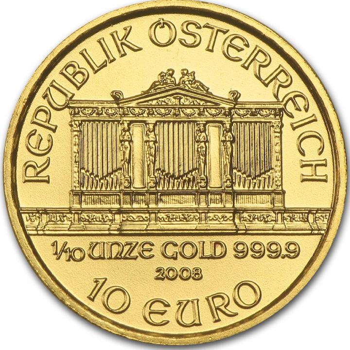 Wiedeński Filharmonik 1/10 uncji Złota 2008