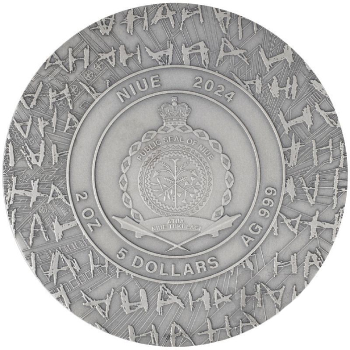 Niue: DC - The Joker coloured 2 oz Silver 2024 High Relief Antiqued Coin