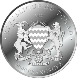 Republic of Czad: Bitcoin 1 oz Silver 2022