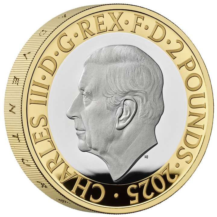 RRS Discovery £2 pozlacené Stříbro 2025 Proof Piedfort