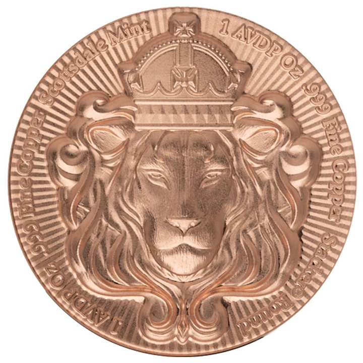 Scottsdale Lion Stacker rézérem 1 uncia AVDP réz