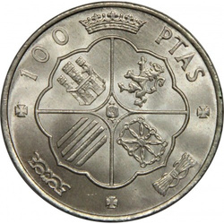 España: 100 Pesetas - Francisco Franco Plata 1966