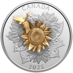 Kanada: The Goldfinch and the Bloom pozlacené 50 $ stříbro 2025 Proof