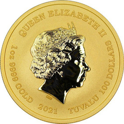 Tuvalu: Gods of Olympus - Zeus 1 oz Gold 2021