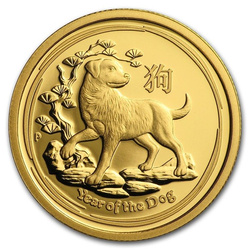 Lunar II: Año del Perro 1/4 onza Oro 2018 PROOF
