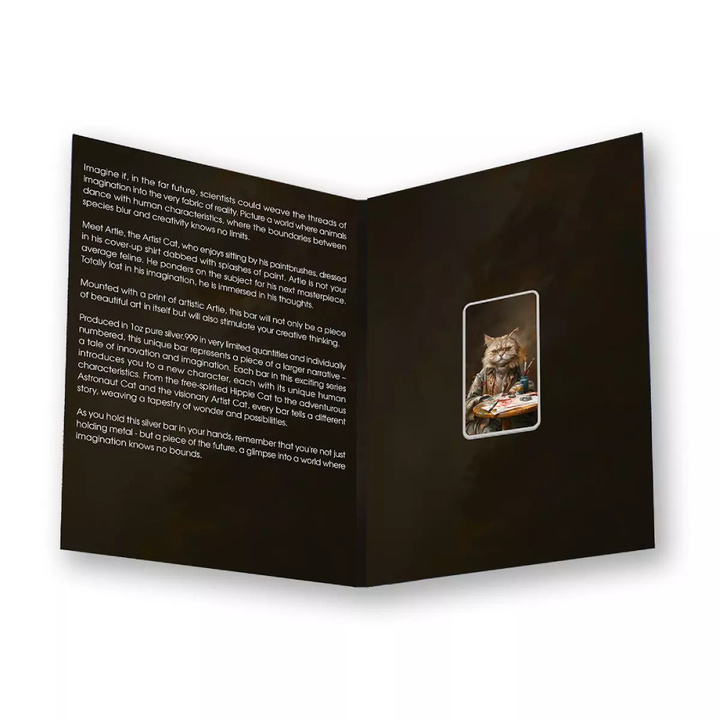 The Holy Land Mint - Human Cats - Artie coloreada 1 onza Plata 2025