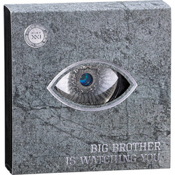 Camerun Big Brother is Watching You 2 oz Argint 2023 High Relief Antique Finish