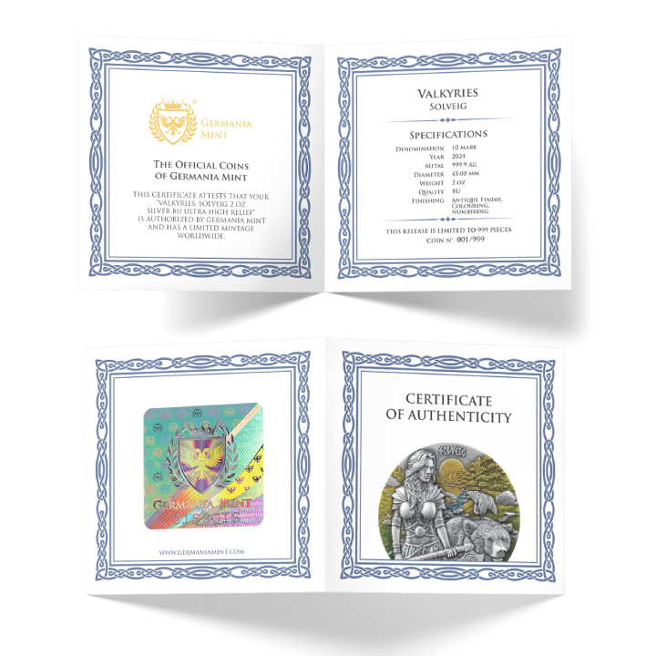 Valkyries: Solveig coloured 2 oz Silber 2024 Ultra High Relief