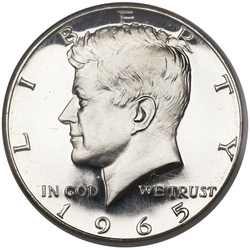 ESTADOS UNIDOS: 50 Cents - Half Dollar ($0.50) Silver 1965-1970 (Ag.400 sample) Circulating