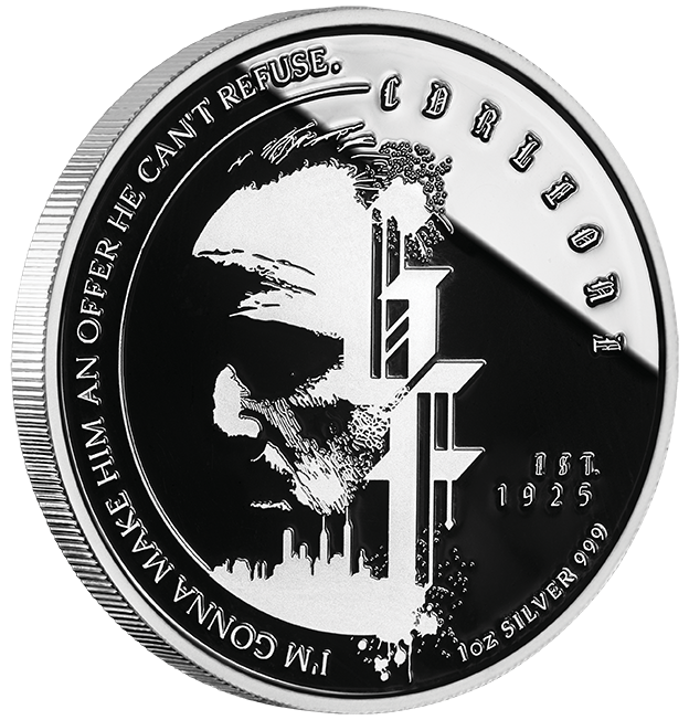 Niue: The Godfather kolorowany 50. rocznica filmu 1 uncja Srebra 2022 Enameled Coin "I'M GONNA MAKE HIM AN OFFER HE CAN'T REFUSE"