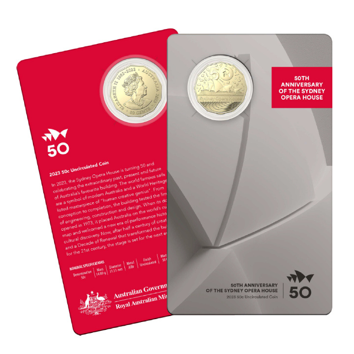 RAM: 50th Anniversary of the Sydney Opera House 50c 2023 Uncirculated Coin