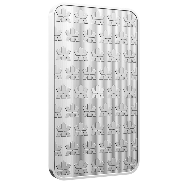 Lingote de plata Royal Canadian Mint en embalaje orgullosamente canadiense 1 onza de plata 2026 Maple Leaf Privy Mark