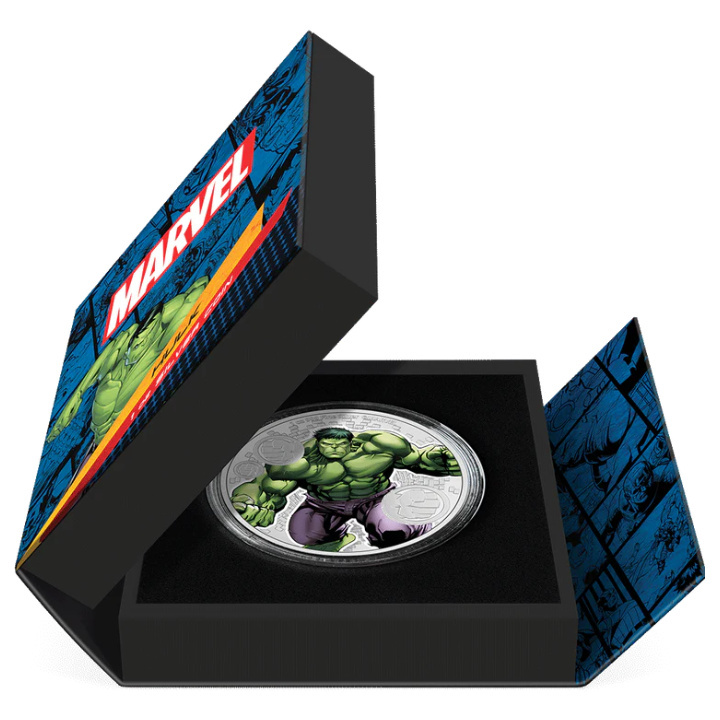 Niue: Marvel - Hulk kolorowany 1 uncja Srebra 2023 Proof