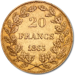 Belgique, 20 francs Léopold Ier 1831-1865