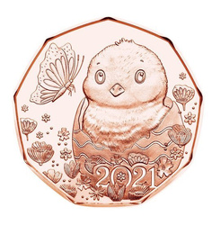 Pollo pasquale 5 euro 2021 Rame