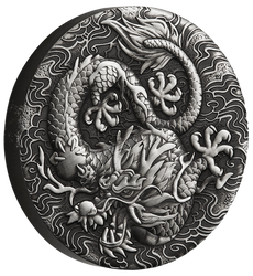 Chinese Myths and Legends: Dragon 2oz Silver 2022 Antiqued Coin