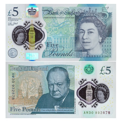 Banknot 5 Funtów Brytyjskich - Królowa Elżbieta II (5 pound / 5 GBP) 100 sztuk Obiegowy