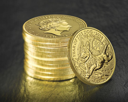 Lunar: Anno del Cane 2018 1 oncia d'oro Royal Mint