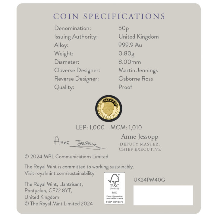 Paul McCartney 1/40 uncji Złota 2024 Proof