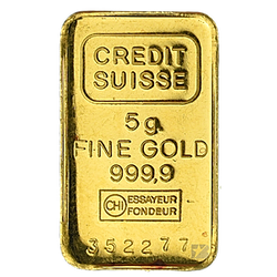 Lingote de oro sin clasificar de 5 gramos