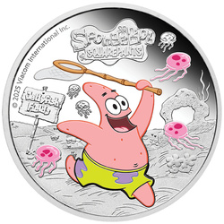 Tuvalu: SpongeBob SquarePants - Patrick Star colorato 1 oncia d'argento 2025 Proof