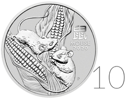 Lunar III: Year of the Mouse 1000 gram Silver Sets 10 Pc. 2020
