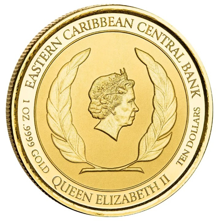 Dominica: Mountain Chicken coloured 1 oz Gold 2022