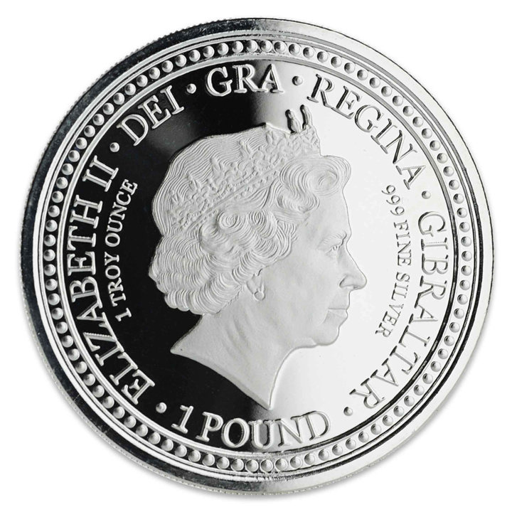 Gibraltar: Royal Arms of England 1 oz Silber 2018 Coin