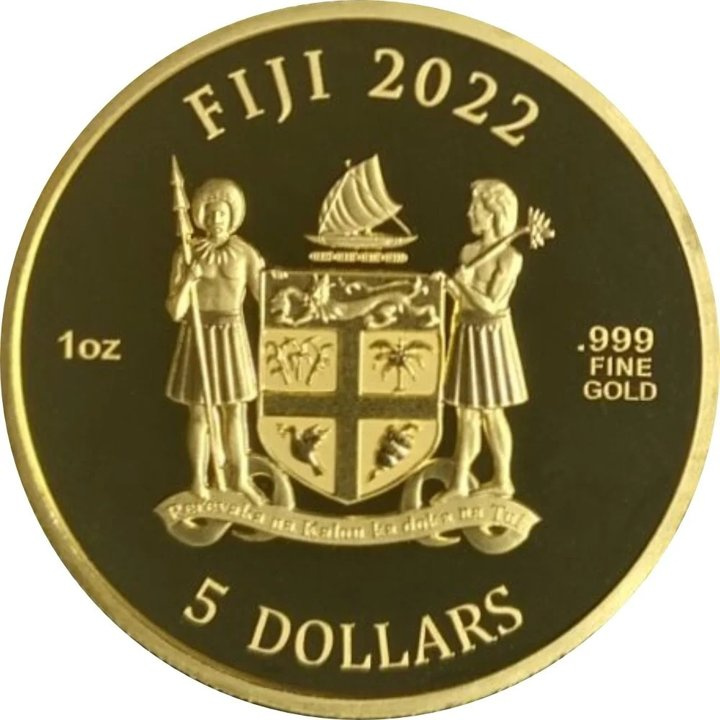 Fiyi: Perros 1 oz Oro 2022 Prooflike